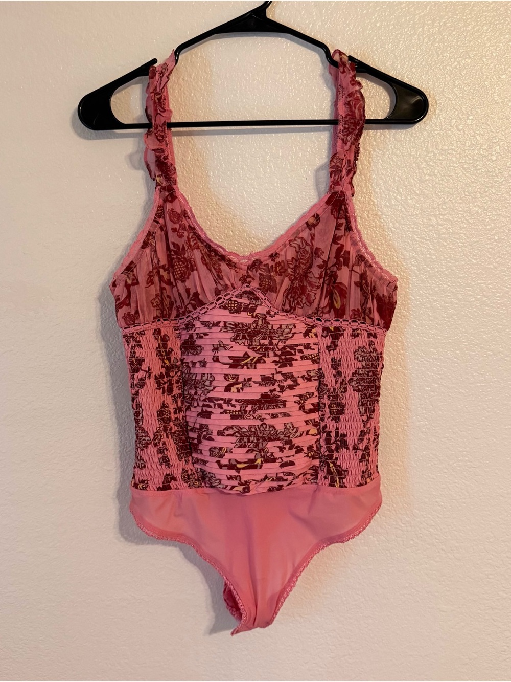 Free People Womens Size Medium Pink Bodysuit - Corset Style Blouse